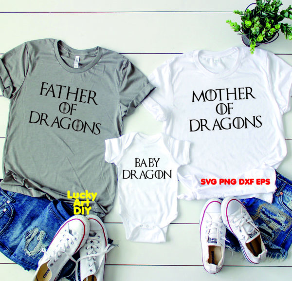 Mother Father Baby Dragon svg