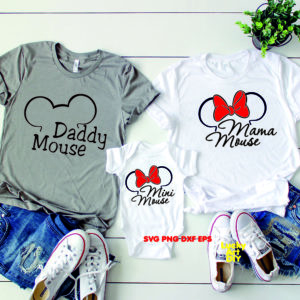 Mini Mouse SVG Mama Mouse Daddy Mouse Disney Family Svg, Shirt Trip Minnie Bow Mickey Ears vector Dxf Cut files PNG cricut