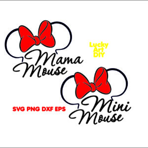 Mini Mouse SVG Mama Mouse Disney Family Vacation Minnie Bow Shirt Trip Mickey Ears cricut