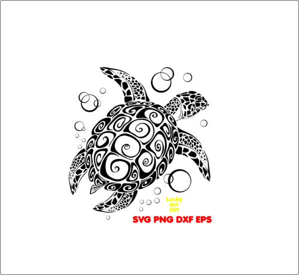 Turtle svg, Sea Turtle svg, Tribal svg Hawaii Mandala EPS Dxf Cut Files Zentangle, Boho Vector Files, Instant Download, Printable Sugar