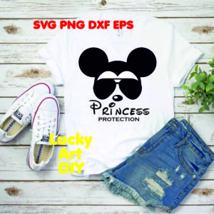 Princess Protection Svg Mickey Sunglasses Svg Disney Quotes cricut silhouette cut files instant download Mickey Head